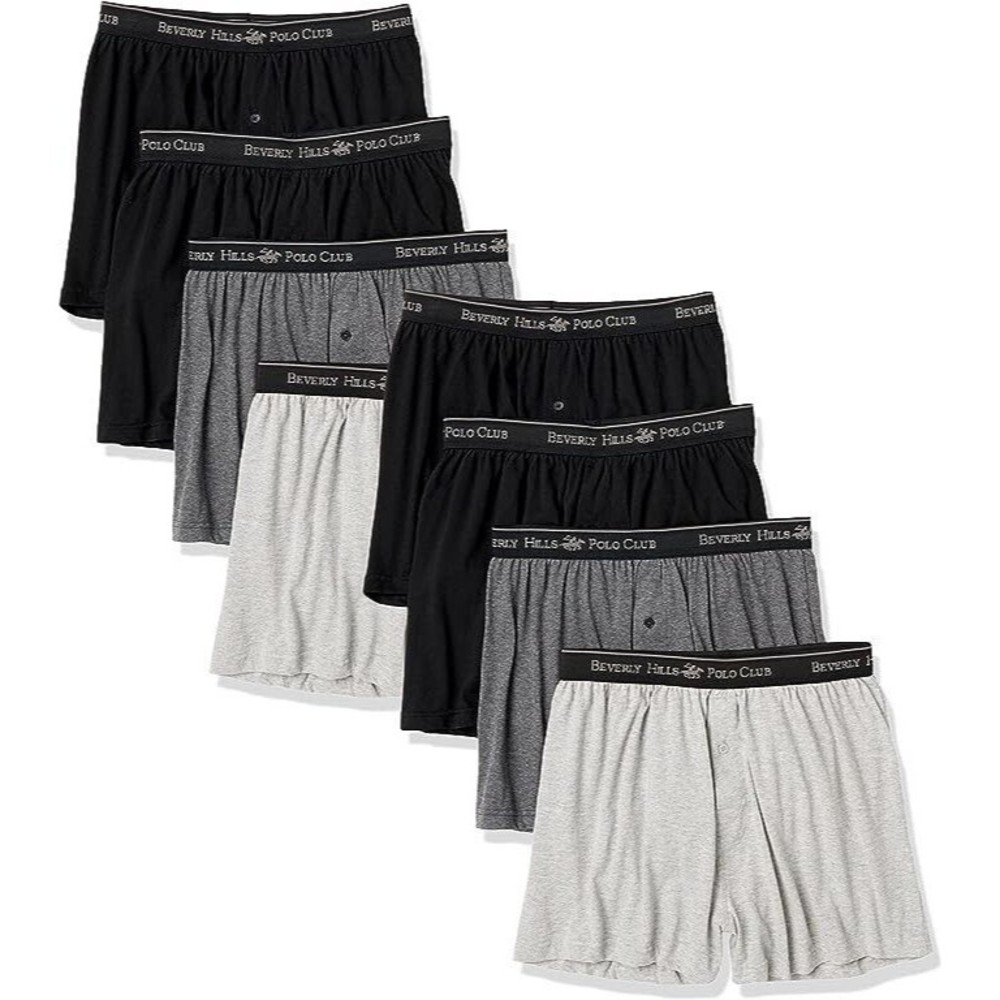 Beverly Hills Polo Club Premium Knit Boxers Size  XXL  Men' 8 Pack  New Sealed